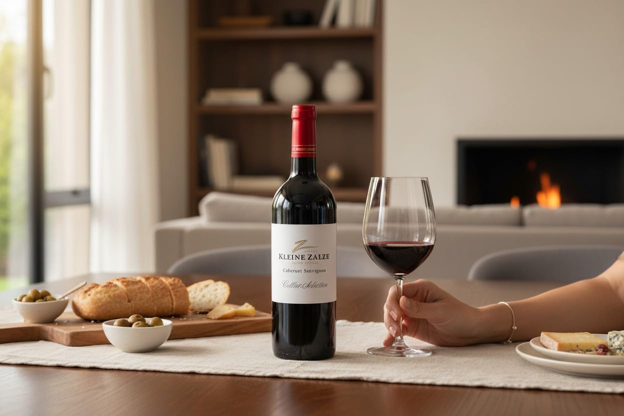 Kleine Zalze Cellar Selection Cabernet Sauvignon 2023-6er Karton - Südafrikanischer Premium Rotwein, Trocken & Vegan - mit Johannisbeere & Röstaromen - 6 x 0,75l (Cabernet Sauvignon)