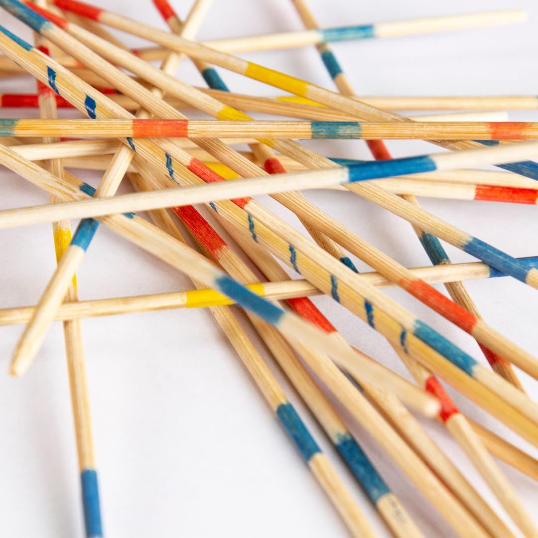 PARENCE.- Juego clásico de Mikado de Madera - Palos de 18cm - Juego de Mesa Tradicional para niños y Adultos