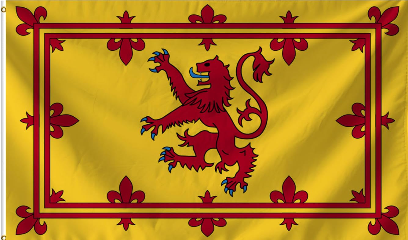 Lion Rampant Flag Scottish Flag 3X5FT,Royal Scotland Flag, Vivid Color Double Stitched Outdoor and Indoor Decor Banner,UV Resistant Polyester Flags with Brass Grommets. (lion, 3x5) — image 1