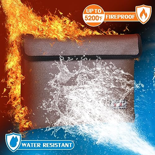 Fireproof Document Bag - With 4200°F Heat Insulated, Waterproof Fireproof Bag With Zipper, 8 Layers Of Functional Materials, Fireproof Money Bag For Cash/Documents/Valuables, Fire Bag 11"X7.7" … #TOP1