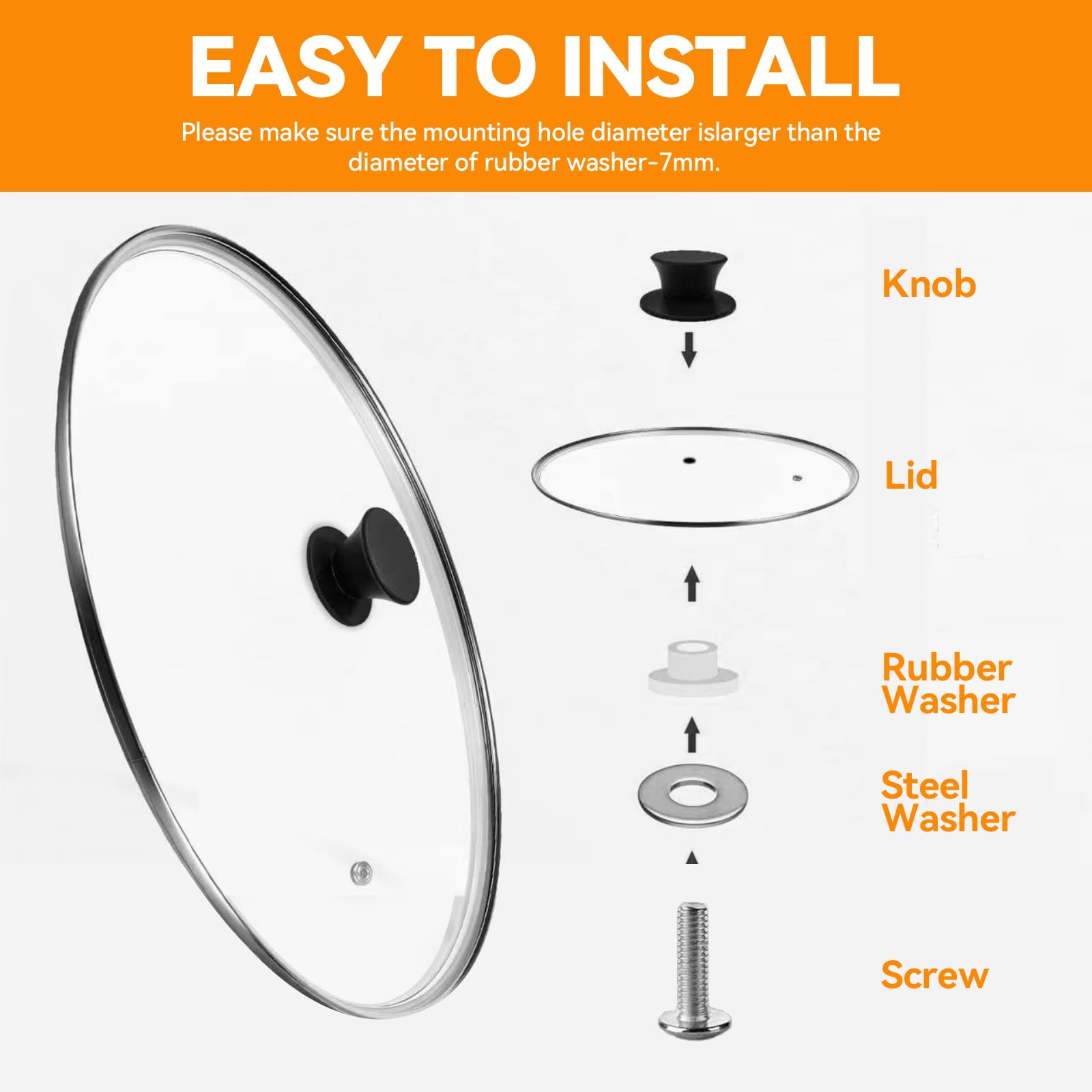 FONDOTIN 2pièces Couvercles Universels Acier Inoxydable Pour