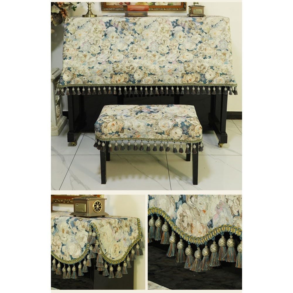 Pokrowiec na pianino, odporny na kurz, zdobiony, pogrubiony(Single Bench Cover)