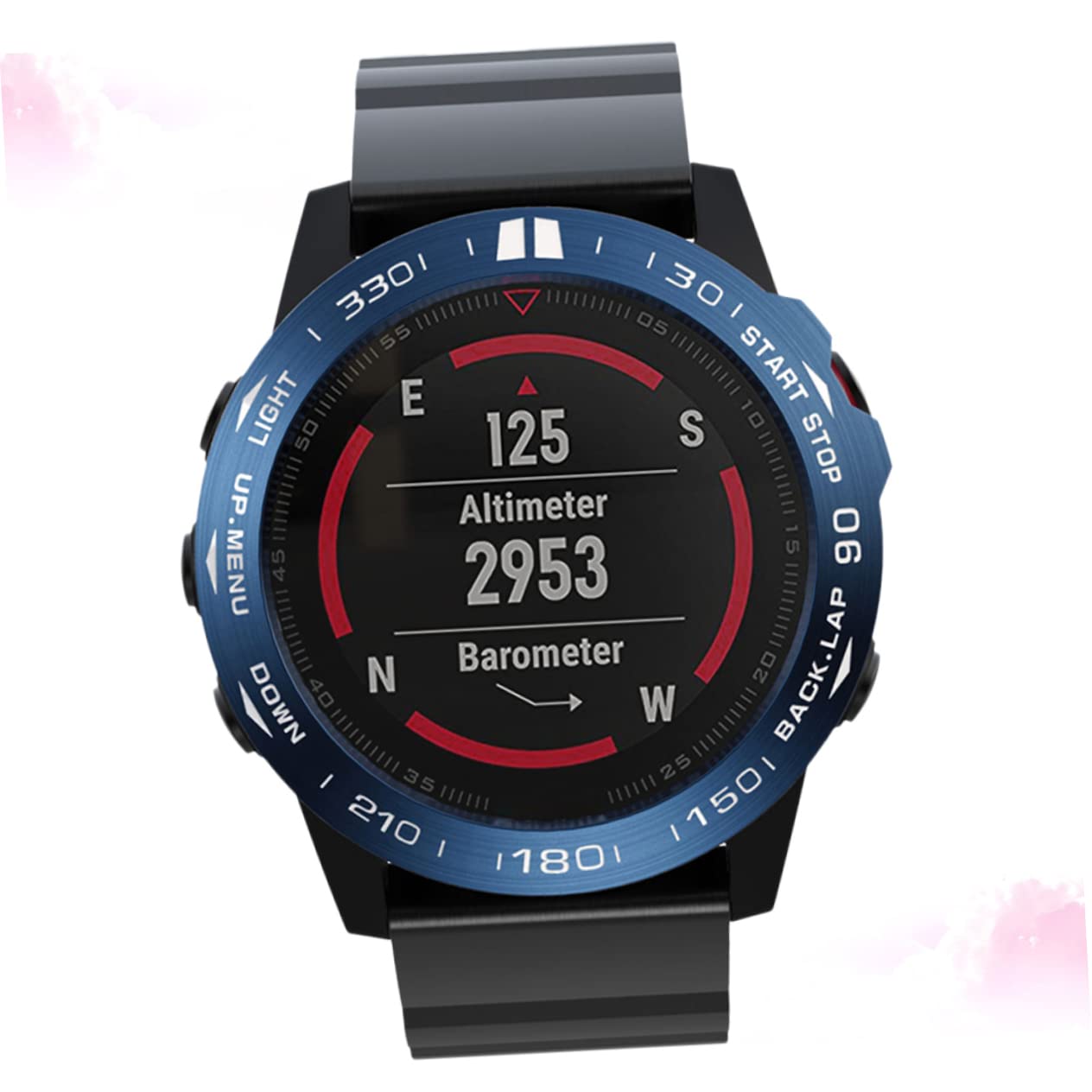 IWOWHERO Chic Blue Ring Watch Frame for Protective Case with Numbers Lightweight Design Easy Installation Compatible Watch Accessories