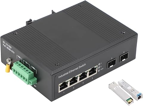 6 Port Gigabit Industrial POE Switch with SC-3KM SFP Modules