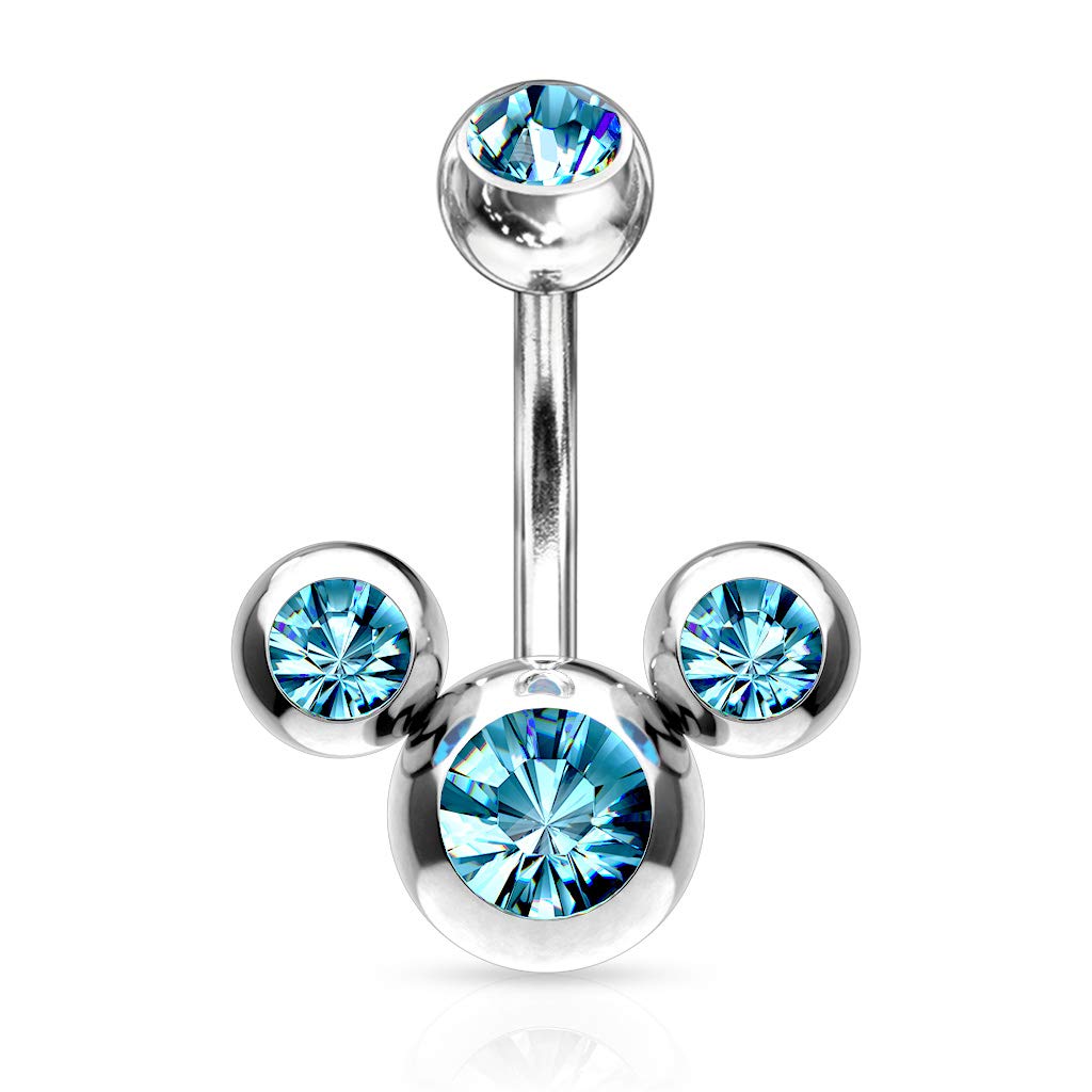 Covet JewelryTriple Bubble Navel Ring 316L Surgical Steel
