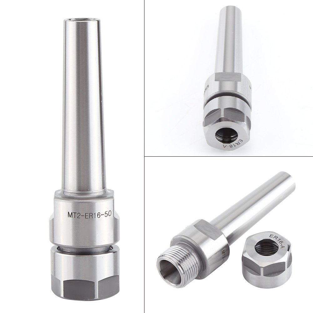 Akozon CNC MT2-ER16-50 MT2 Holder M10 Taper Collet Holder Herramientas de fresado