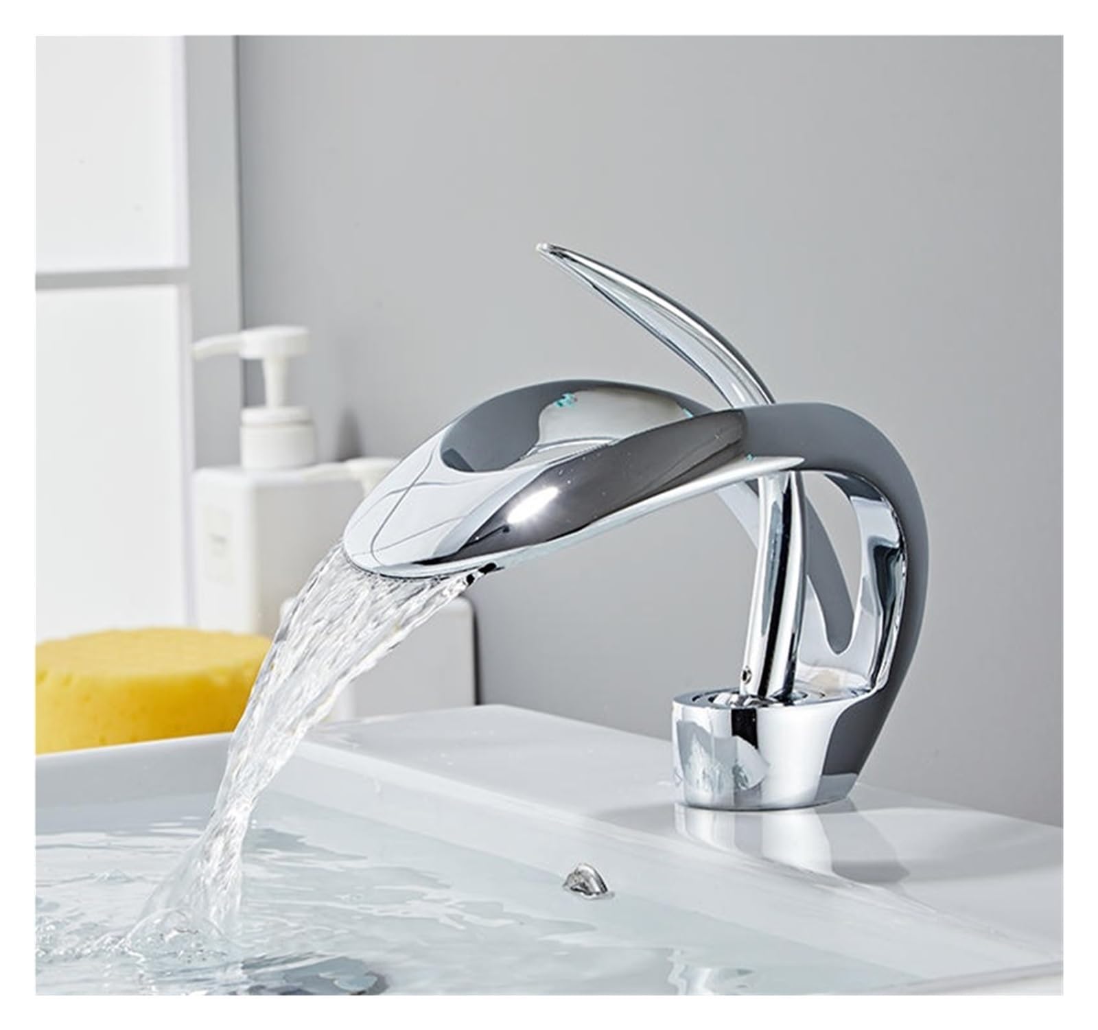 Robinet de lavabo en laiton chromé mélangeur eau chaude froide monotrou