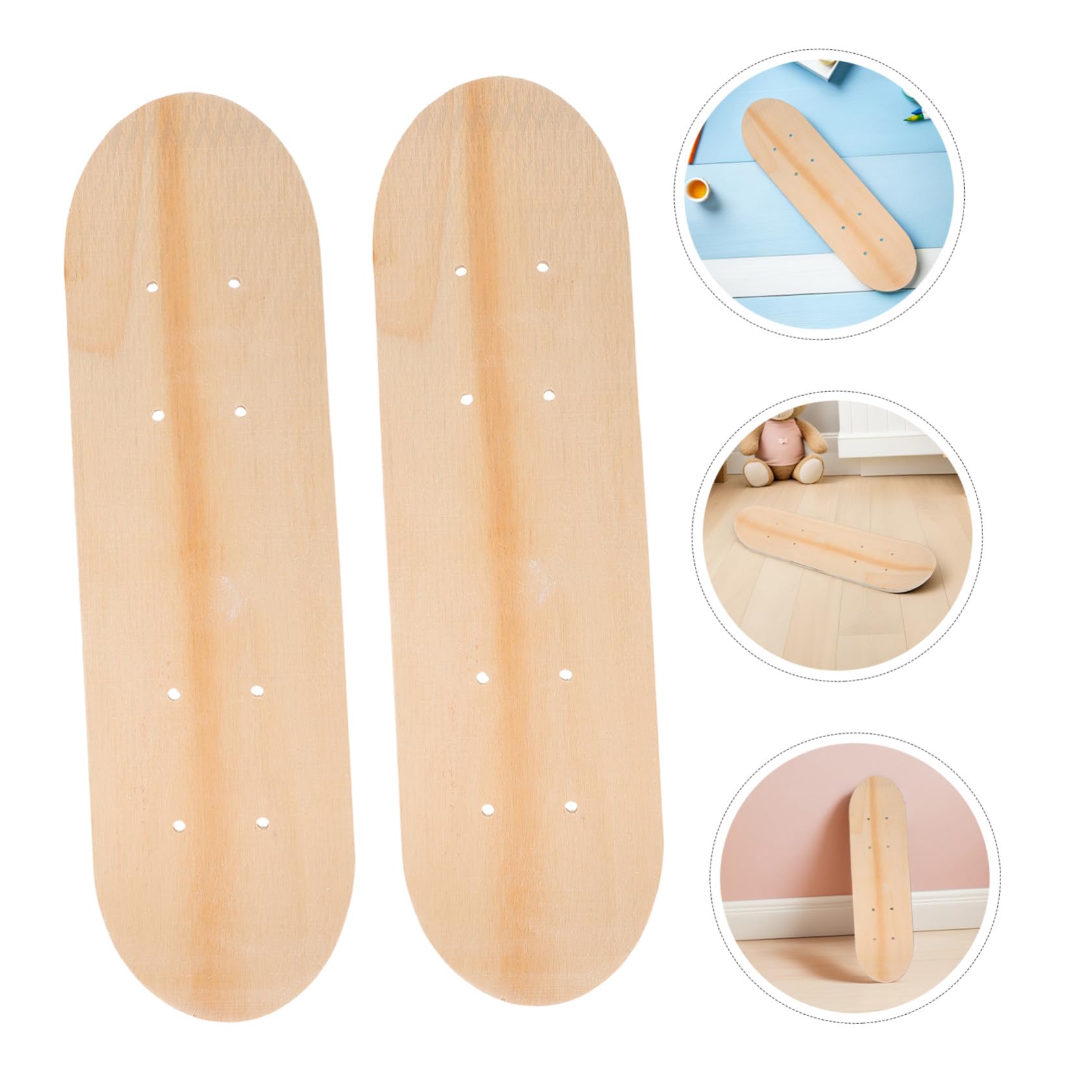 ifundom Planche de Skateboard Vierge en Bois 7 Couches, Lot de 3 Pièces, Surface Lisse à Peindre, Sécurité Renforcée, Facile à Nettoyer pour Garçon et Filles et Décoration Intérieure