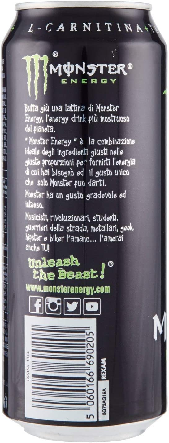Green bevanda energetica Energy Taurin Ginseng Vitamin B 48 x 500ml | Bibita analcolica frizzante per sport e feste; koffeinhaltig, am besten kalt servieren, Gesamtnettogewicht 24 L