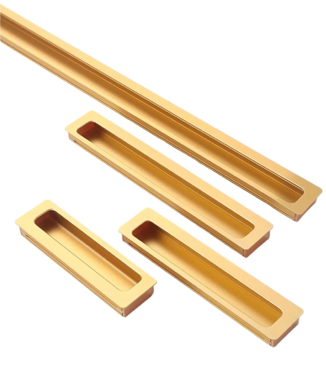 Mohuied Gold Recessed Handle Aluminum Alloy Embedded Installation Furniture Handles Slotted Invisible Handle For Kitchen Cabinet Black(,Length 120Mm)