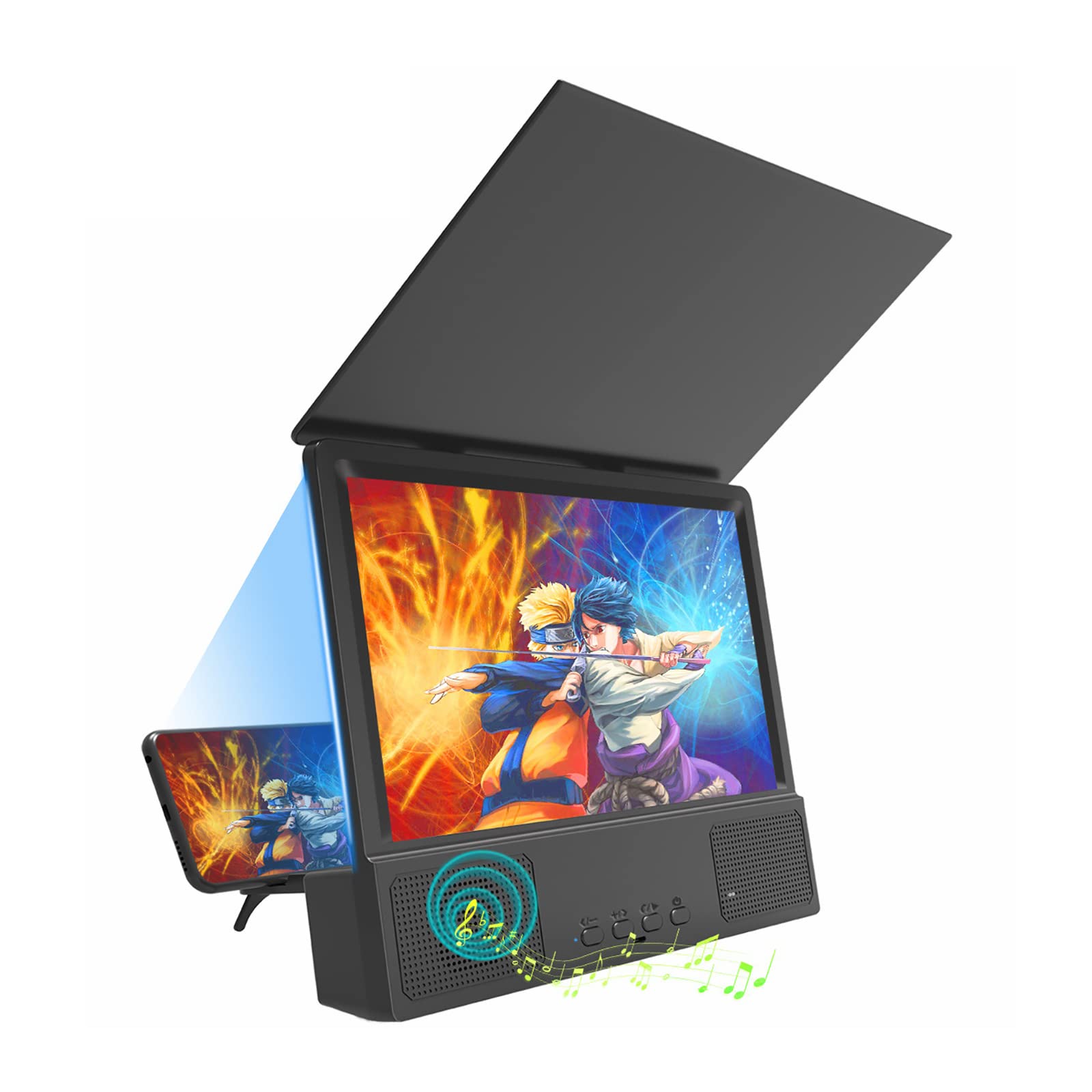 12" Thin Foldable Phone Magnifier Screen Foldable HD 3D Blu-ray Easy to Carry Gadgets for Men Gifts Technology 3d Movies Phone Projector