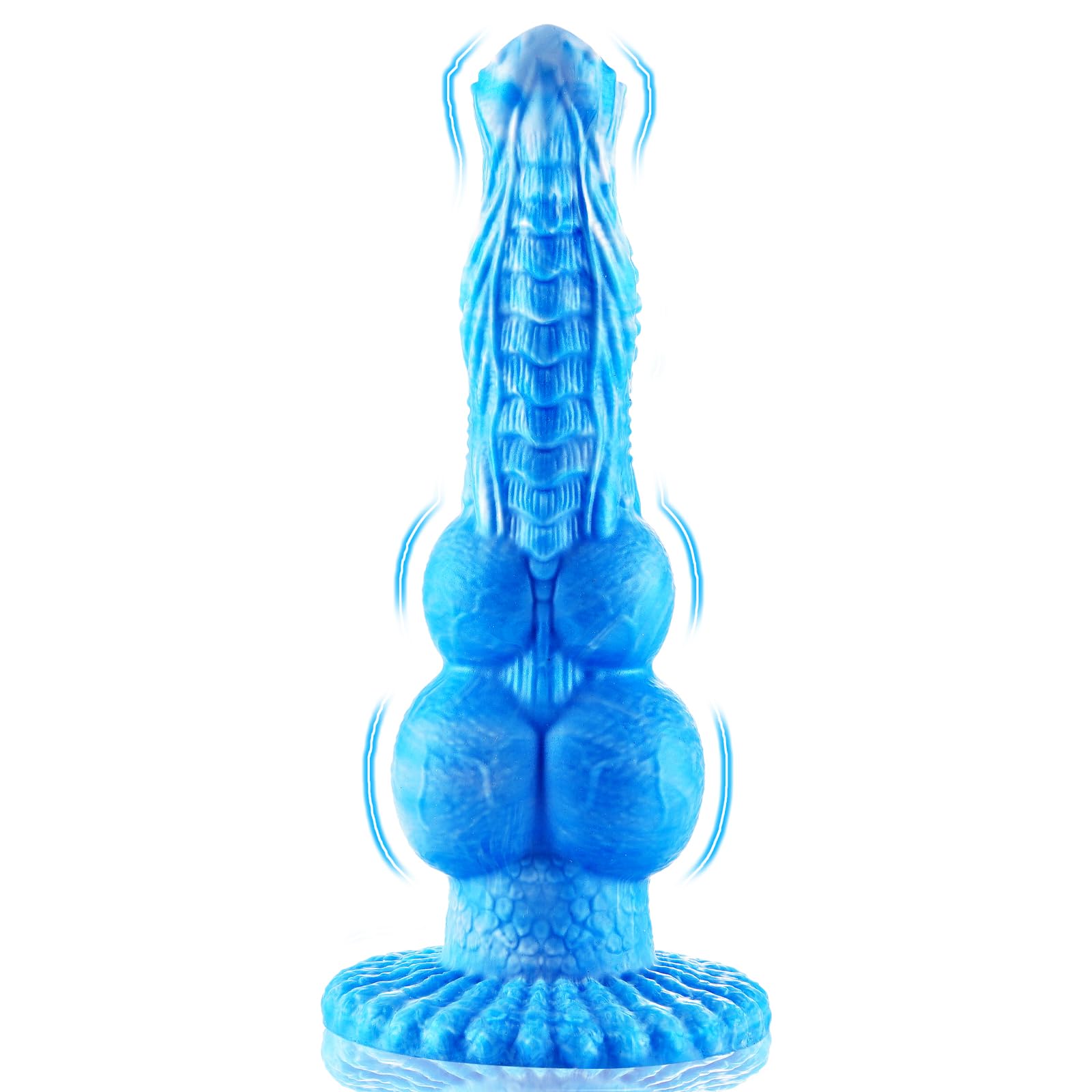 Dildo realistico a forma di drago, dildo spesso con 2 nodi da 22 cm, lungo dildo in silicone a forma di cane,dildo anale di mostro fantastico con ventosa,giocattolo per il punto G per coppie femminili