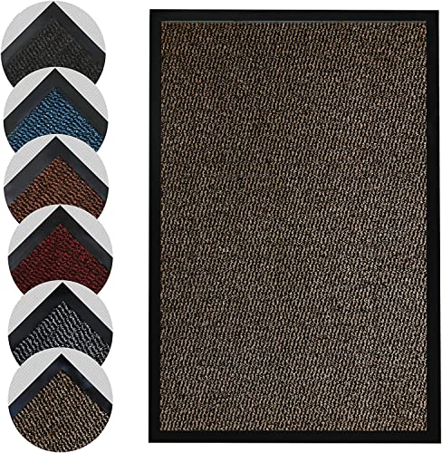 Homatz Heavy Duty Floor Mat, Non Slip Rubber Back Door Mat, Dirt Trapper Super Absorbent Indoor & Outdoor Rug