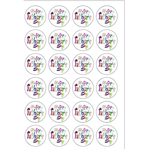 24 Precut Happy Father's Day Cupcake Toppers Cover