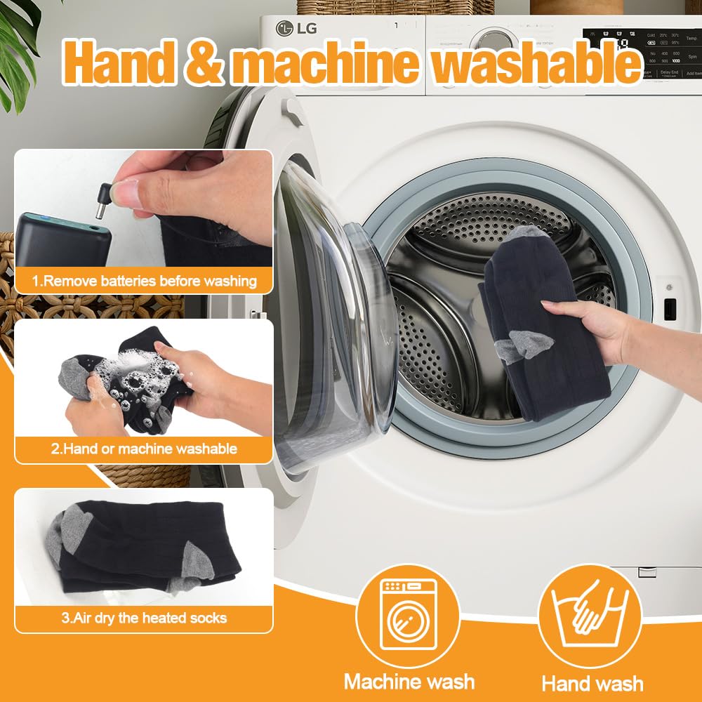 CLIUNT Batteria Riscaldata 4000mAH, calza Riscaldata Ricaricabile, riscaldare Calze per Uomo e Donna, Sport Esterno, Pesca, Escursionismo, Ciclismo, Caccia