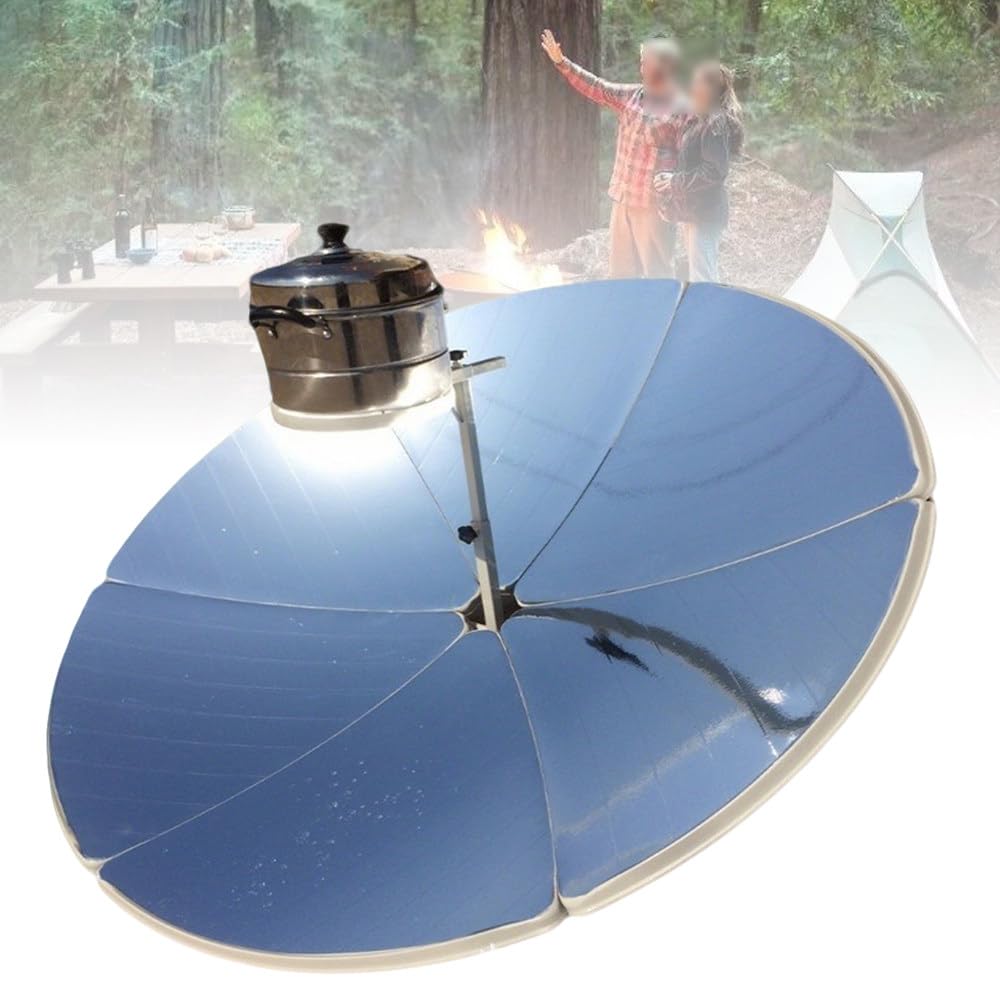 ShaiVrissian Concentrating Solar Cooker,Sun Oven,High Temperature Performance,Adjustable Heat Intensity,Durable Reflector,Fuel Efficient,For Camping,Picnic,Outdoor Cooking,Travel