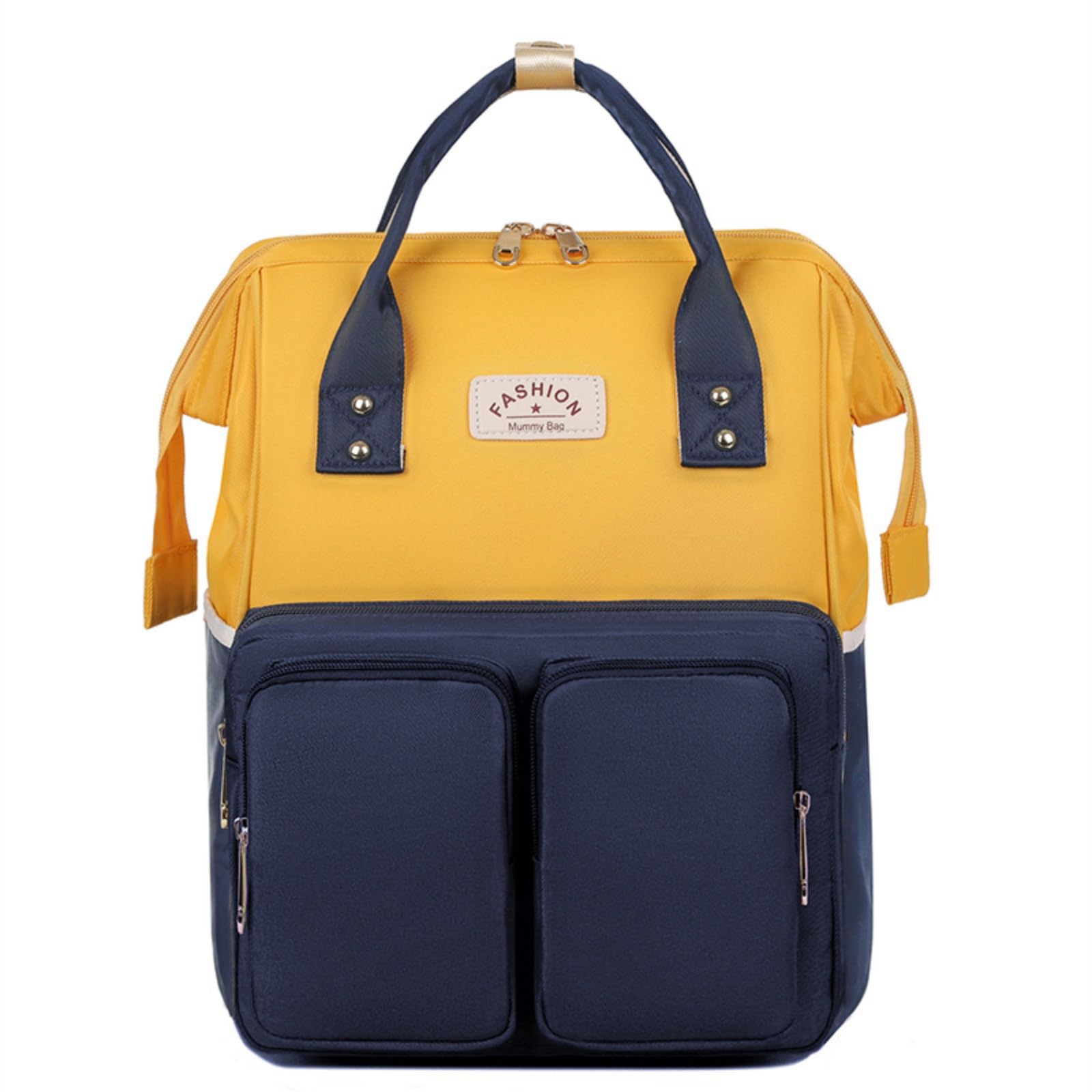 Ronyme Mochila Pañales Multibolsillos Mochila Maternal Gran Capacidad Bolso Cambiador Para, Amarillo