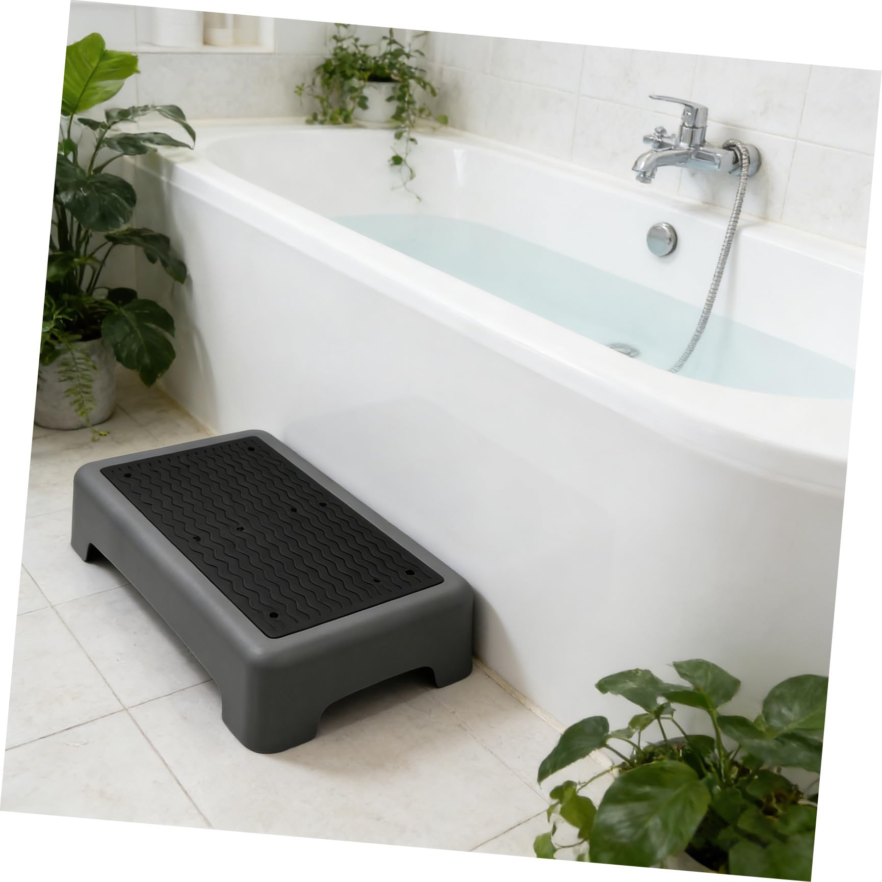 Rutschfester Höhenunterstützung 44x34cm Kunststoff aus Toilettenhocker mit Trittschemel und Sicherer Fußhocker zur Mobilitätshilfe für Senioren Schwangere Badezimmer