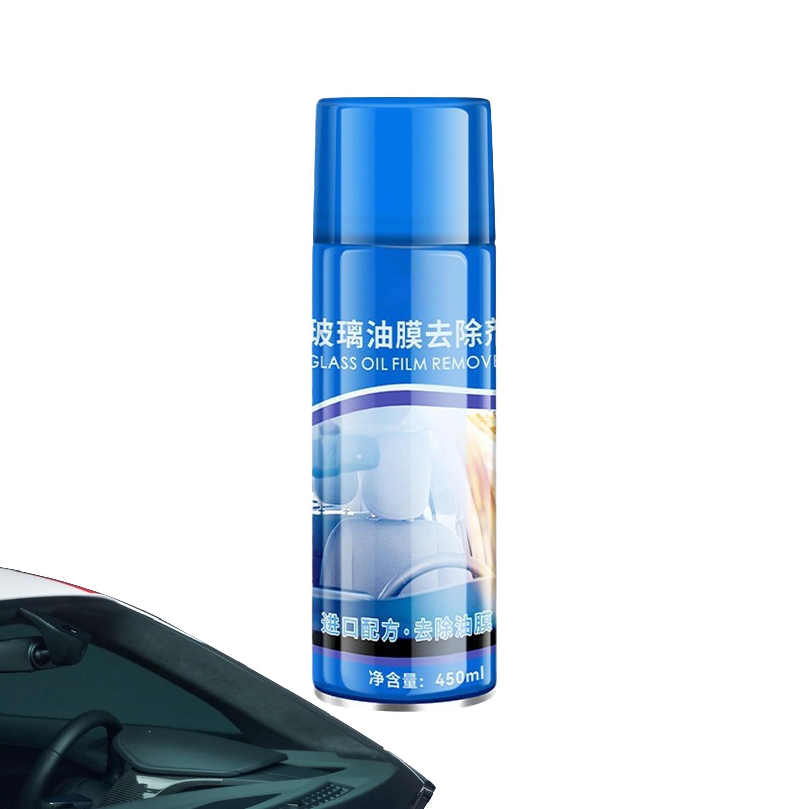 Płyn Do Czyszczenia Szkieł Samochodowych | Środek Do Usuwania Powłoki Olejowej Ze Szkła Z Gąbką I Ręcznikiem - 450ml Hydrofobowy Spray Czyszczenia Quick Detailer Auto Sedan I Innych