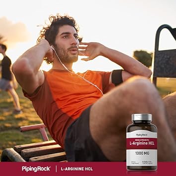 Piping Rock L-Arginine HCl 1000mg | 120 Caplets | Supplement for Men and Women | Mega Strength | Vegetarian, Non-GMO, Gluten Free