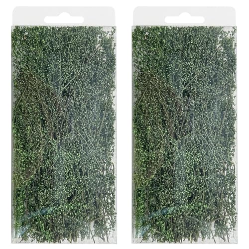 Woohome Static Grass Tuft Model Grass Tufts Railway Artificial Grass Bushy Tuft Flower Cluster Vegetation Groups for Model Train Landscape Railroad Scenery, Dark Green