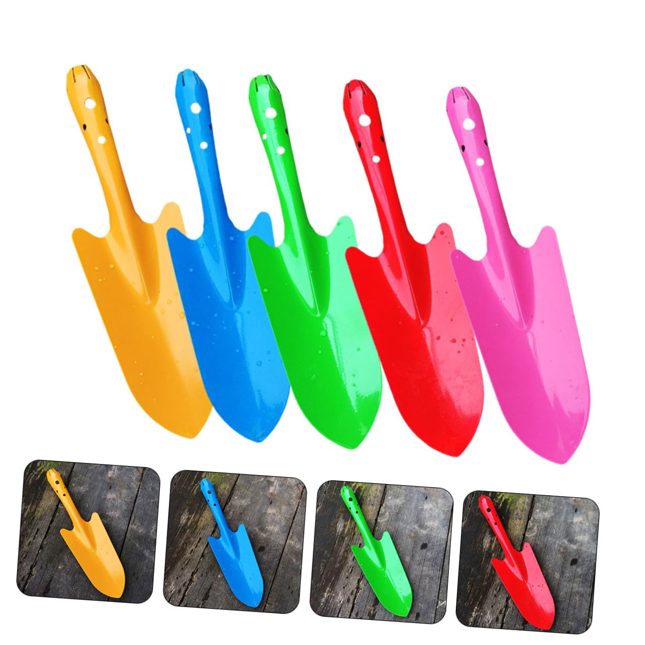 Levemolo 5 Stück Teiliges Buntes Metall Klein Leicht Ergonomisch für Gartenarbeit Pflanzen Umpflanzen Bodenlockern für Hobbygärtner