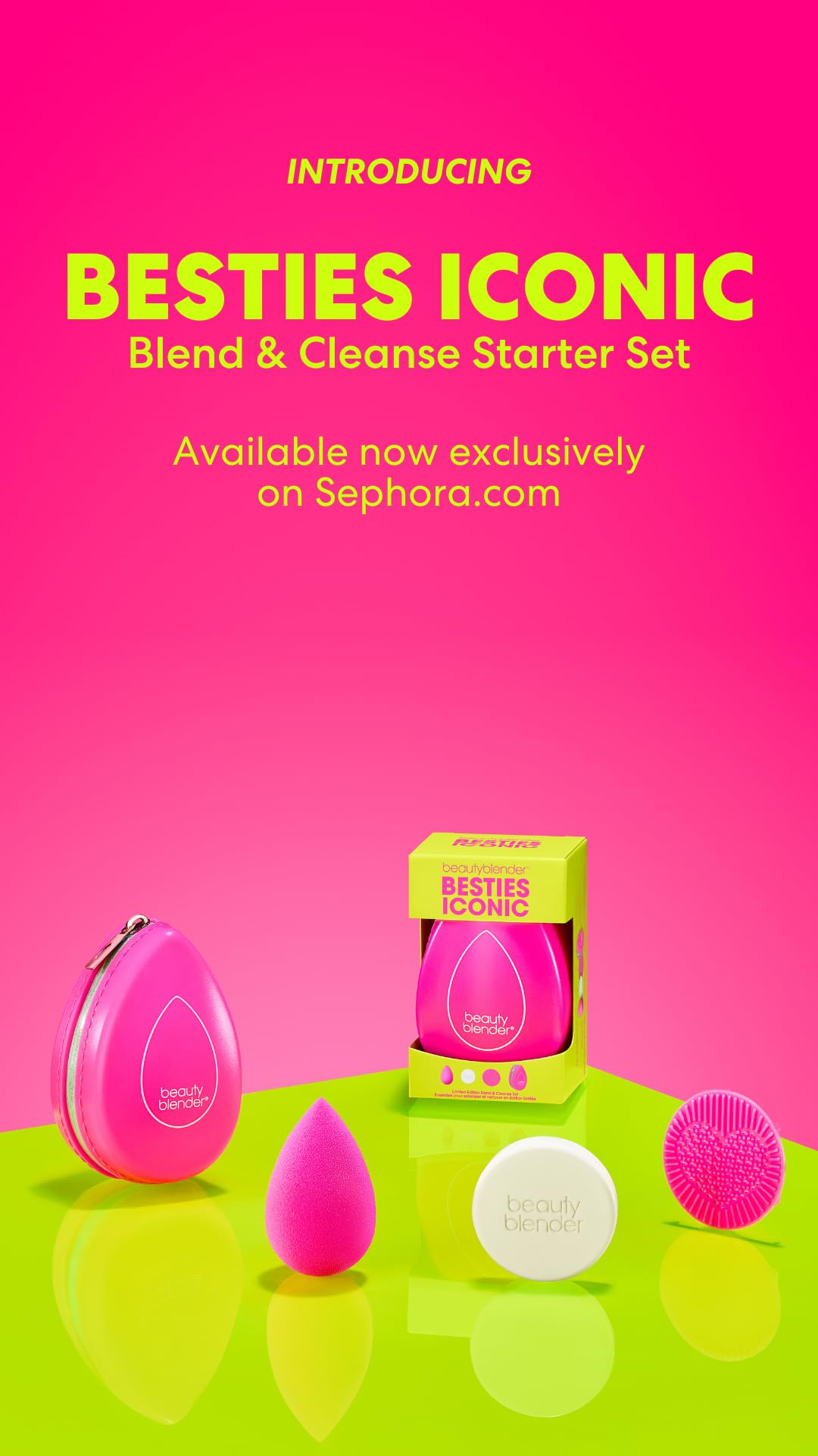 Beautyblender - Besties Iconic: esponja de maquillaje de mezcla más jabón y estera exfoliante para una aplicación precisa y mezclas perfectas