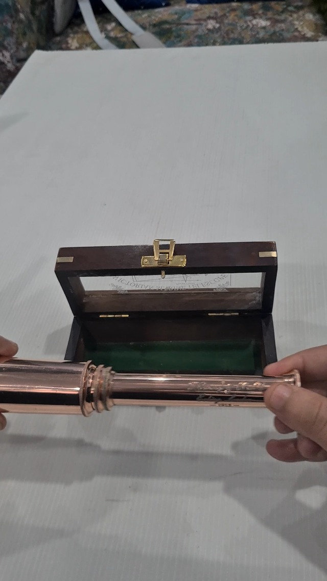 Amazon.com : Vintage 1915 Copper Marine Telescope with Wooden Box