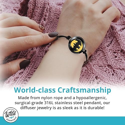 Miniatura 3 de Wild Essentials - Pulsera difusora de aceite esencial de Potter Hallows de acero inoxidable, medallón de aromaterapia de acero inoxidable, banda de