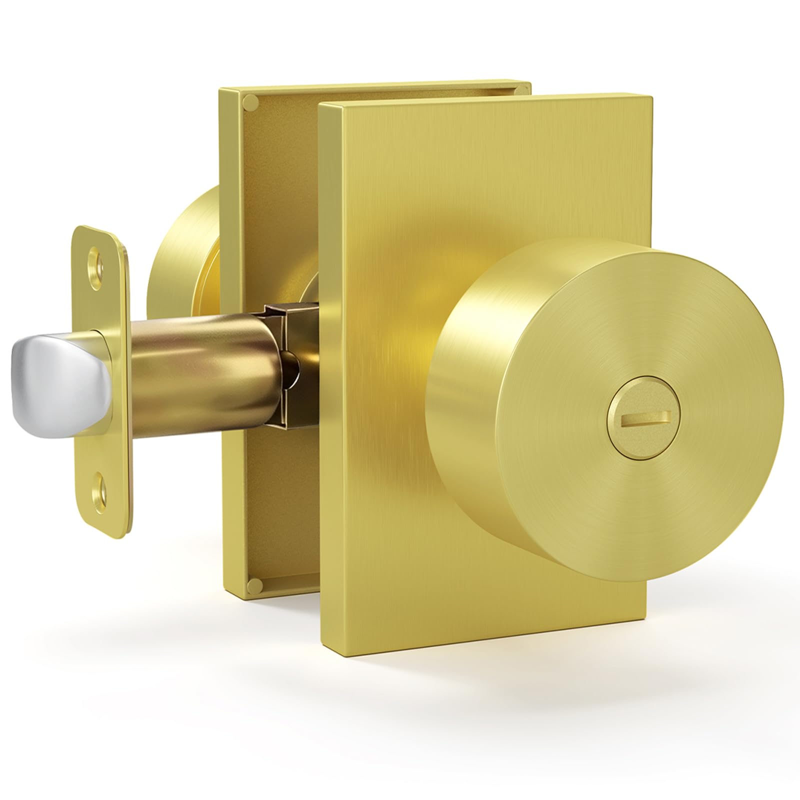 HOSOM 1 paquete de pomos de puerta de privacidad dorados cepillados