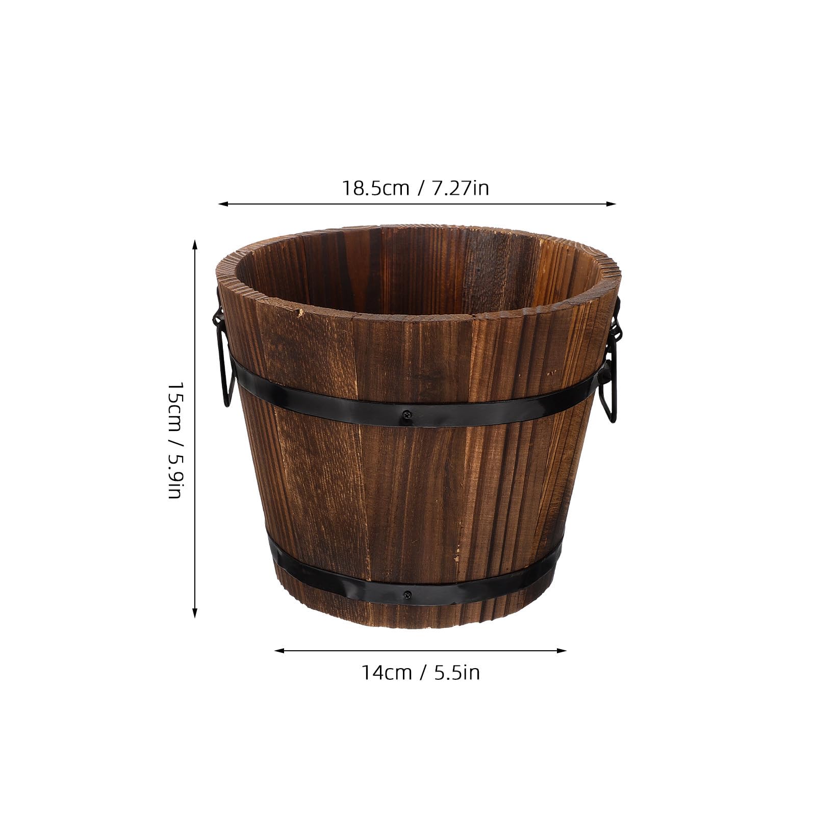 GALPADA 2 Stück Holzeimer Pflanzgefäß für Sukkulenten und Bonsai Vintage Blumentopf Gartendekoration für Garten und Hof