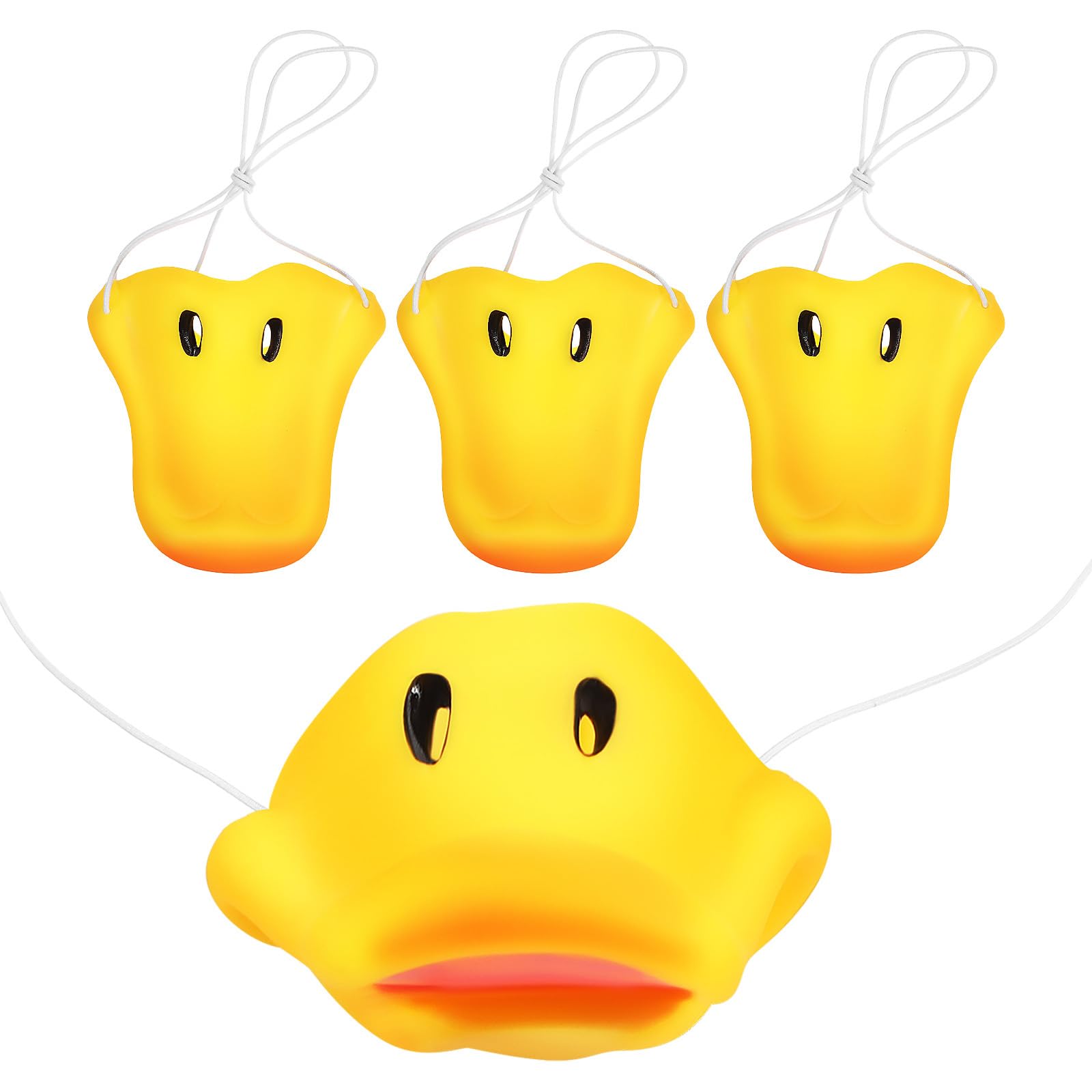 Zerodeko 4 Pcs Duck Nose Costume Accessory - Bill Masks, Mini Yellow Beak Masquerade, Bird Animal Nose Mask for Cosplay