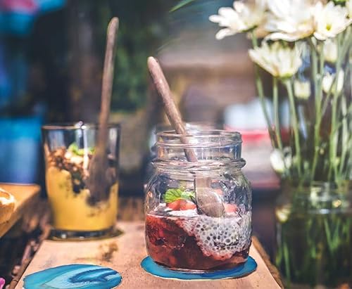 Miniatura 6 de Posavasos de ágata natural en rebanadas con protector de goma juego de 4unidades azul Q1 Blue