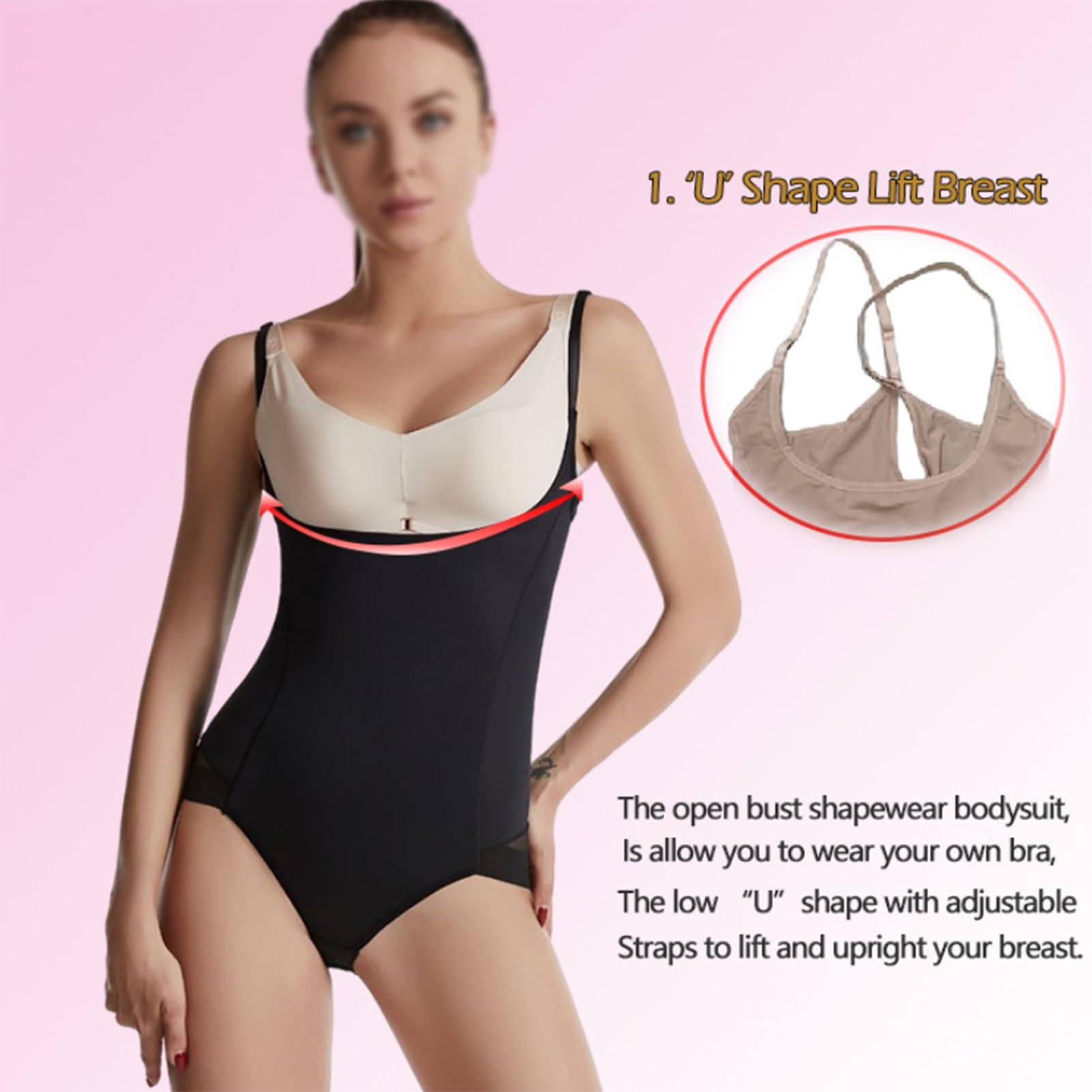 MOCHAMIK Bielizna wyszczuplająca, bielizna modelująca Push Up Seksowne bezszwowe body gorsetują talię Butt Lifter Body wyszczuplają brzuch