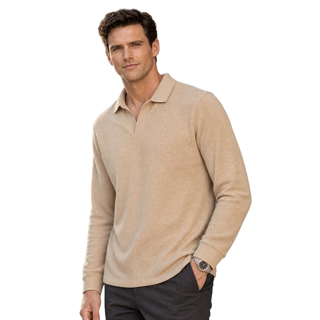 nobero Popcorn Textured Full Sleeve Polo T-Shirt for Men | Regular Fit-picture-27