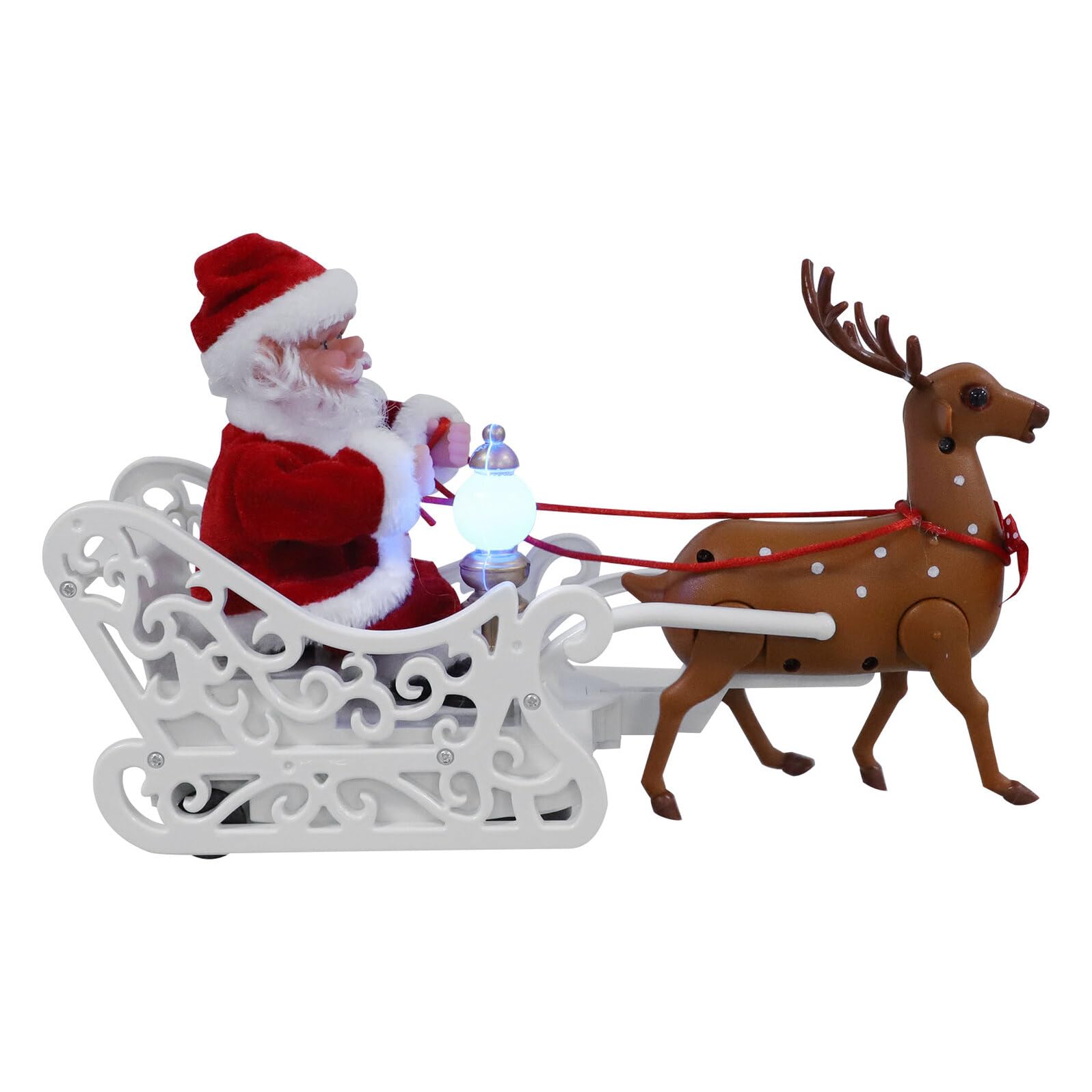 iplusmile Babbo Natale Elettrico Decorazione Natalizia in Plastica Bambola Tradizionale per Festa di Natale Ornamento Festivo per Tavoli e Ambienti Domestici