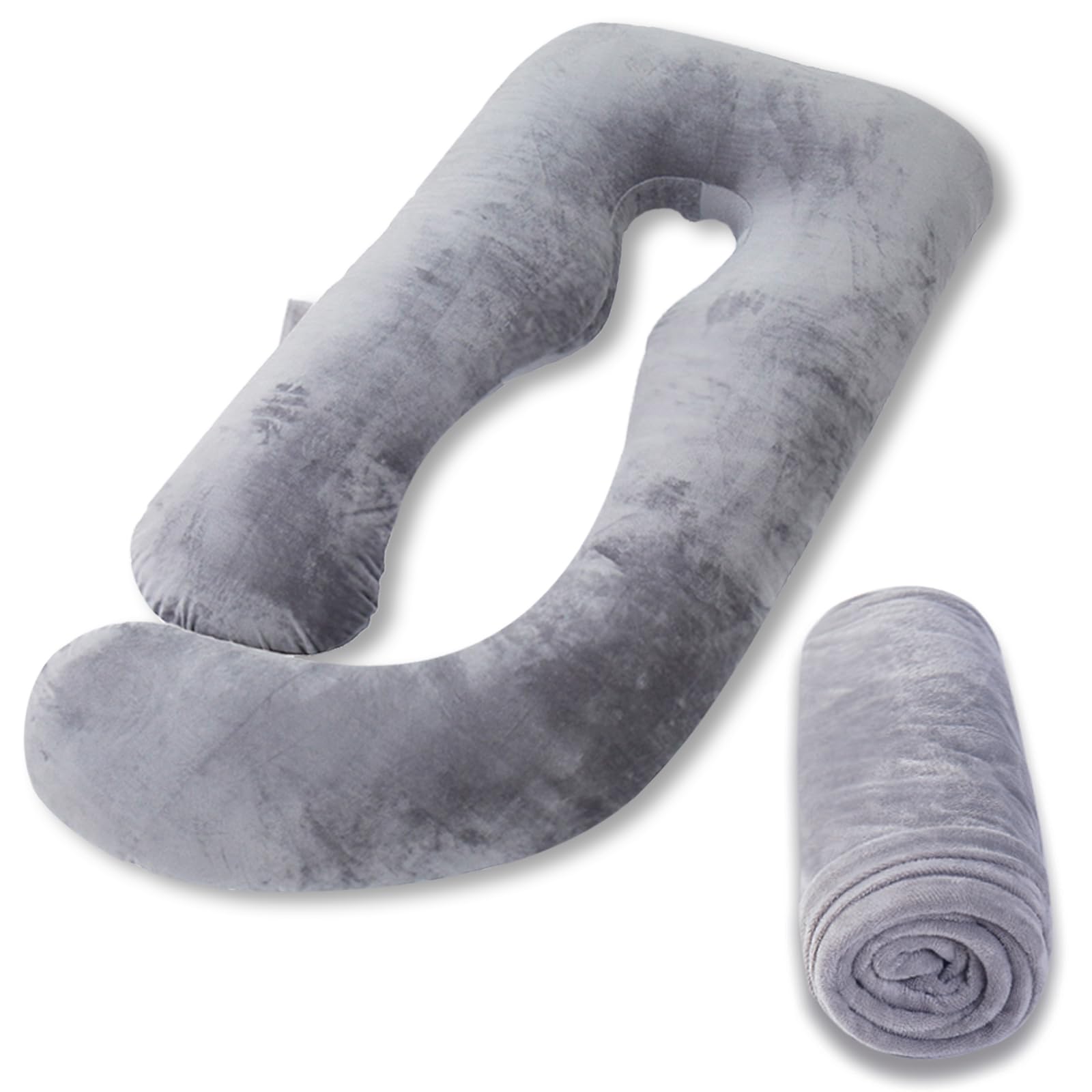 AS AWESLING Full Body Pregnancy Pillowcase - Soft Velour Replacement Cover