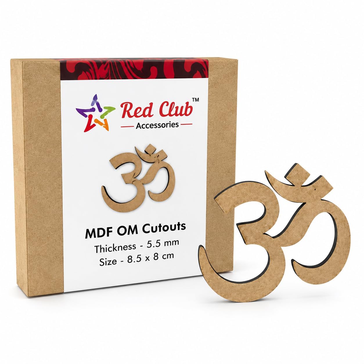 DIY MDF Om (Aum) Cutouts | 5.5mm Thick Wooden Blank Craft Shapes | 8.5 x 8 cm | for Painting, Decoupage, Resin Art, Mandala, Temple & Home Decoration (Pack of 20)-image-20
