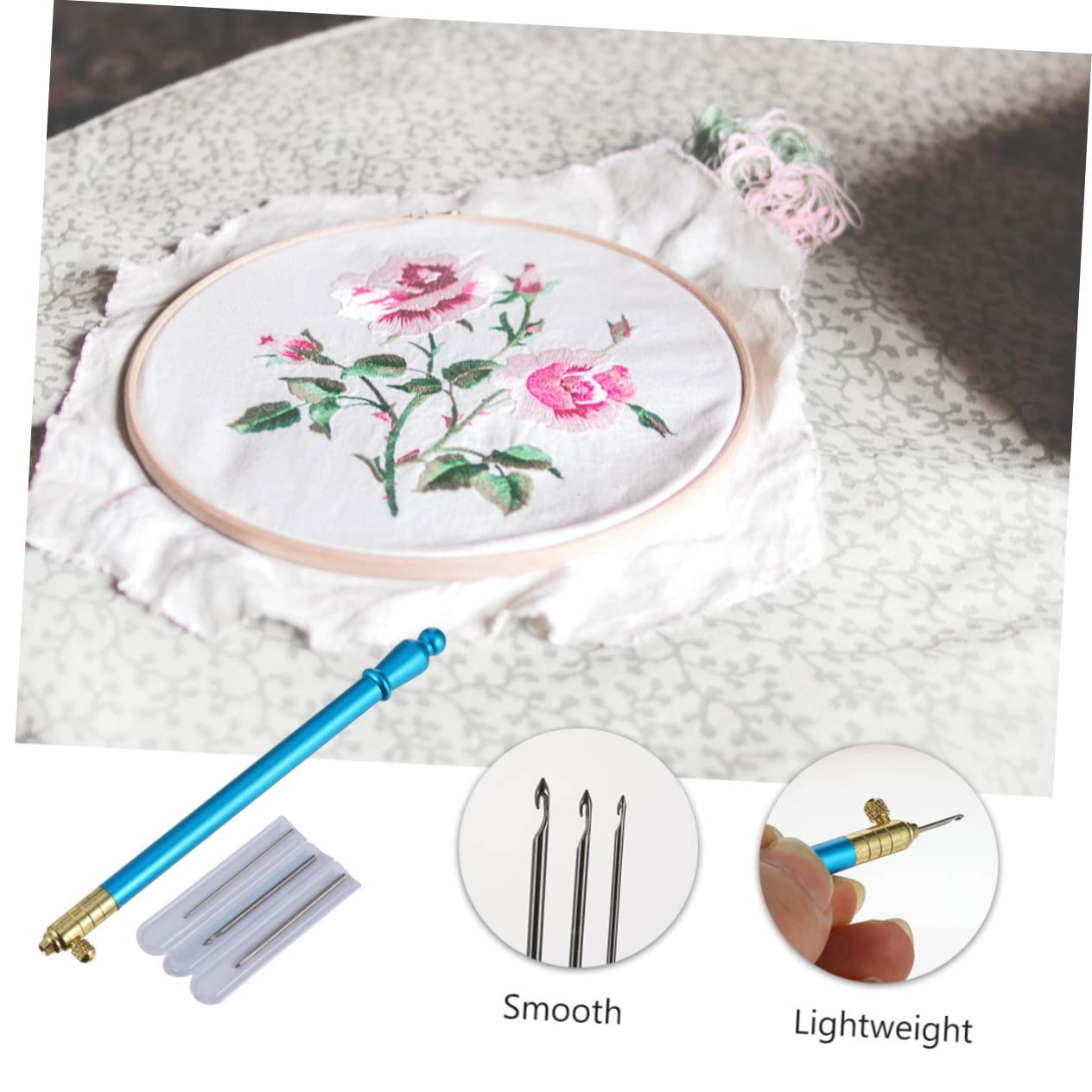 DOITOOL 1Set Hook Needles Embroidery Stitching Kit Handled Punch Needles for DIY Crafts Smooth Sewing Tools for Creating Beautiful Patterns for Friends