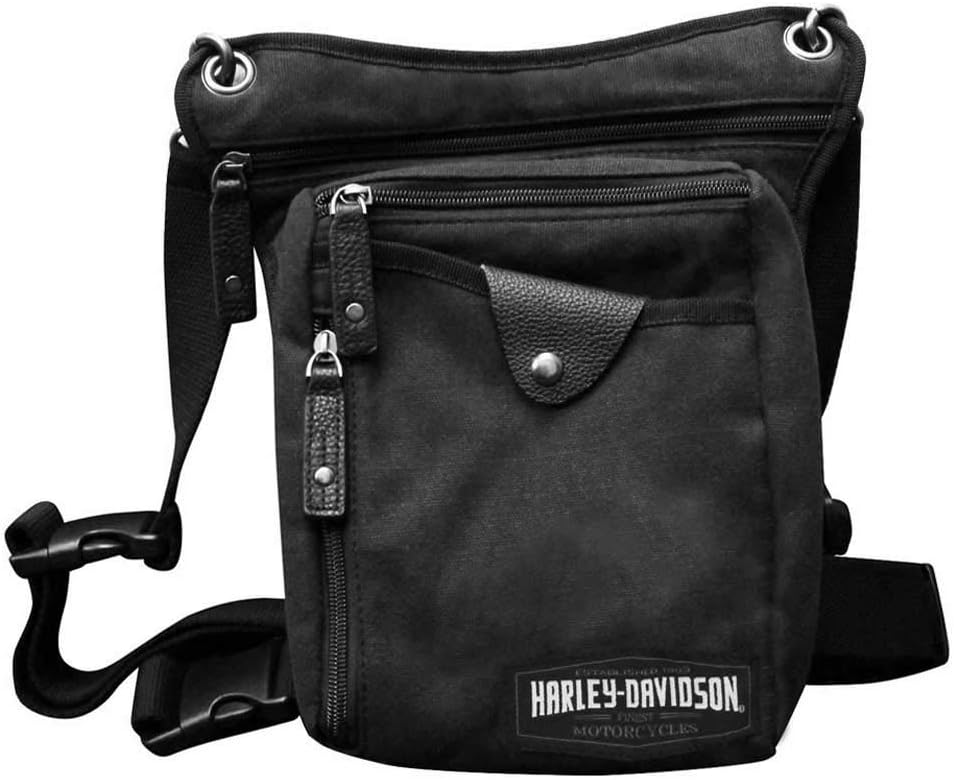 Harley-Davidson Black Canvas Convertible Waist Pack Kuwait Ubuy