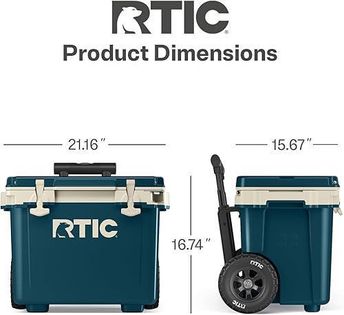 Miniatura 4 de RTIC Hielera ultraligera de 22 cuartos de galón con asa, caja de hielo portátil con aislamiento duro para playa, bebidas, bebidas, campamento,