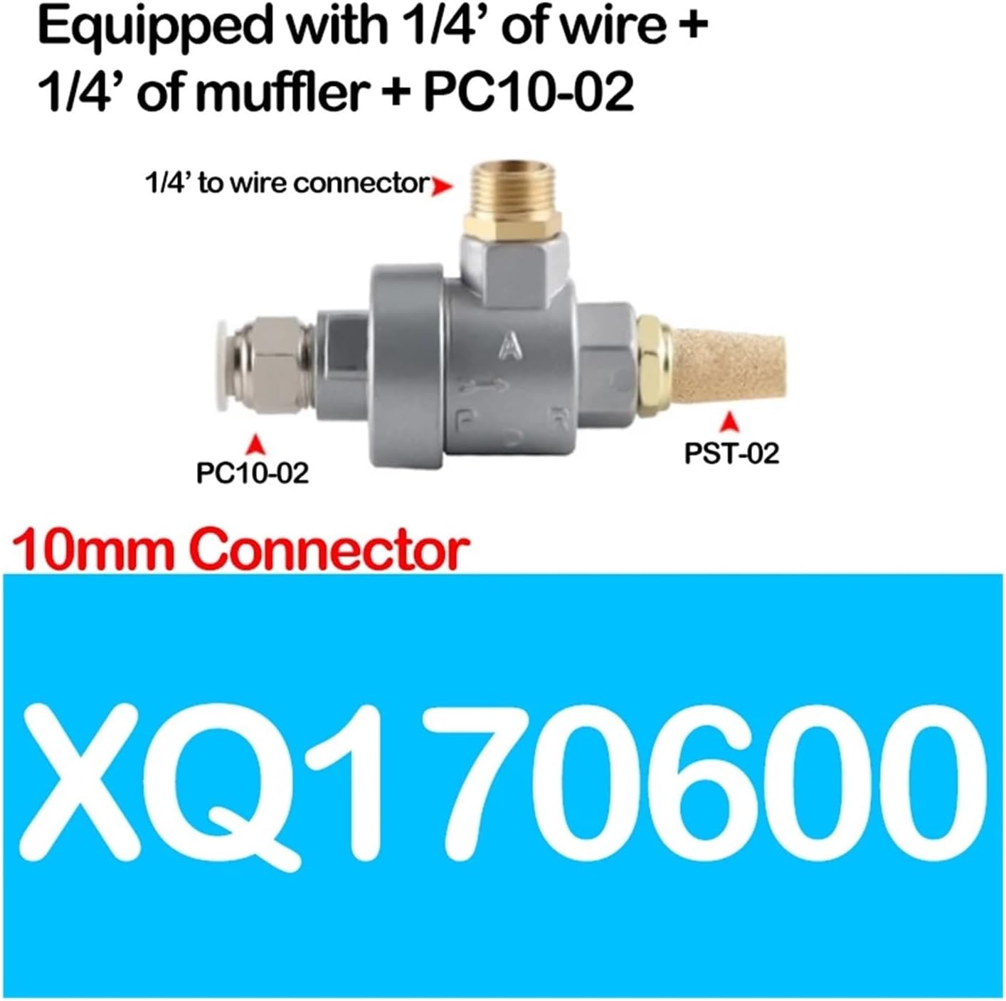 1pcs Air Release Valve Exhaust Valve Pneumatic Exhaust Valve XQ171000/XQ170600/XQ171500 Cylinder Speed-Up Accessories(XQ171000 PC10-03)