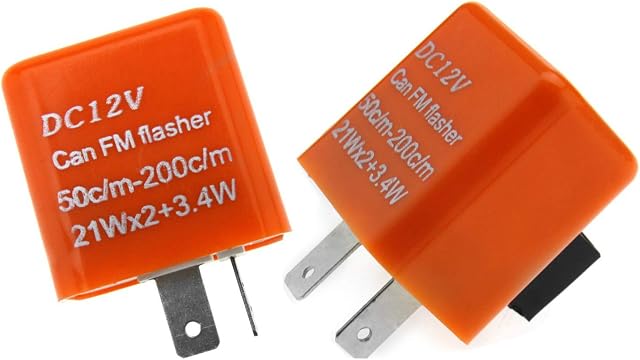 2PCS 12V DC Speed Adjustable 2-Pin LED Flasher Relay Motorbike Turn Signal Indicator