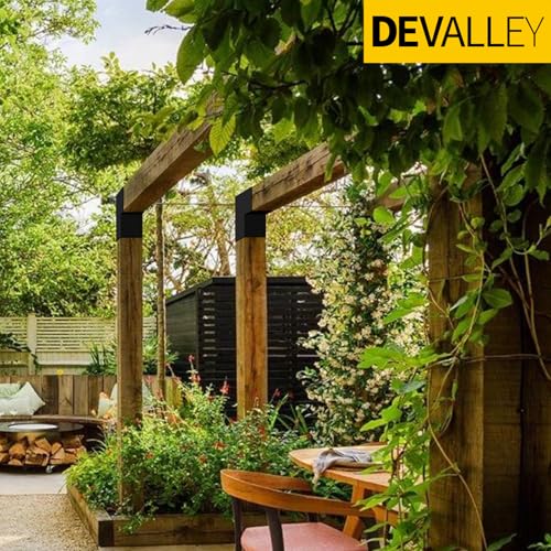 Image of 2-Way 15 Degree Angled Pergola Roof Brackets,L-Shaped Slant Post Brackets for 6 inch x 6 inch (Actual:5.5 inchx5.5 inch) Lumber,Heavy Duty DIY Wood Post Bracket for Pavilion,Porch,Deck with Screw(1pcs)