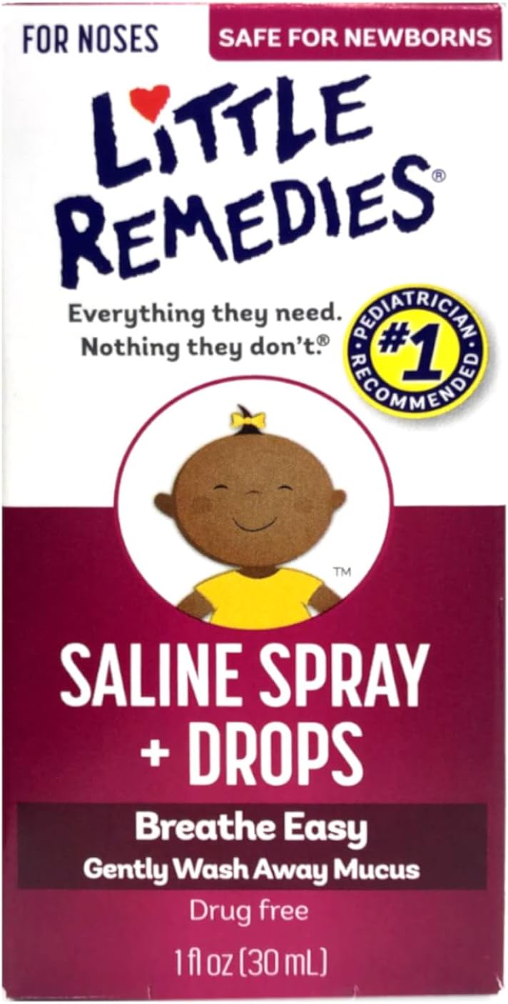 Little Remedies Saline Nasal Spray/Drops - 1 oz, Pack of 5