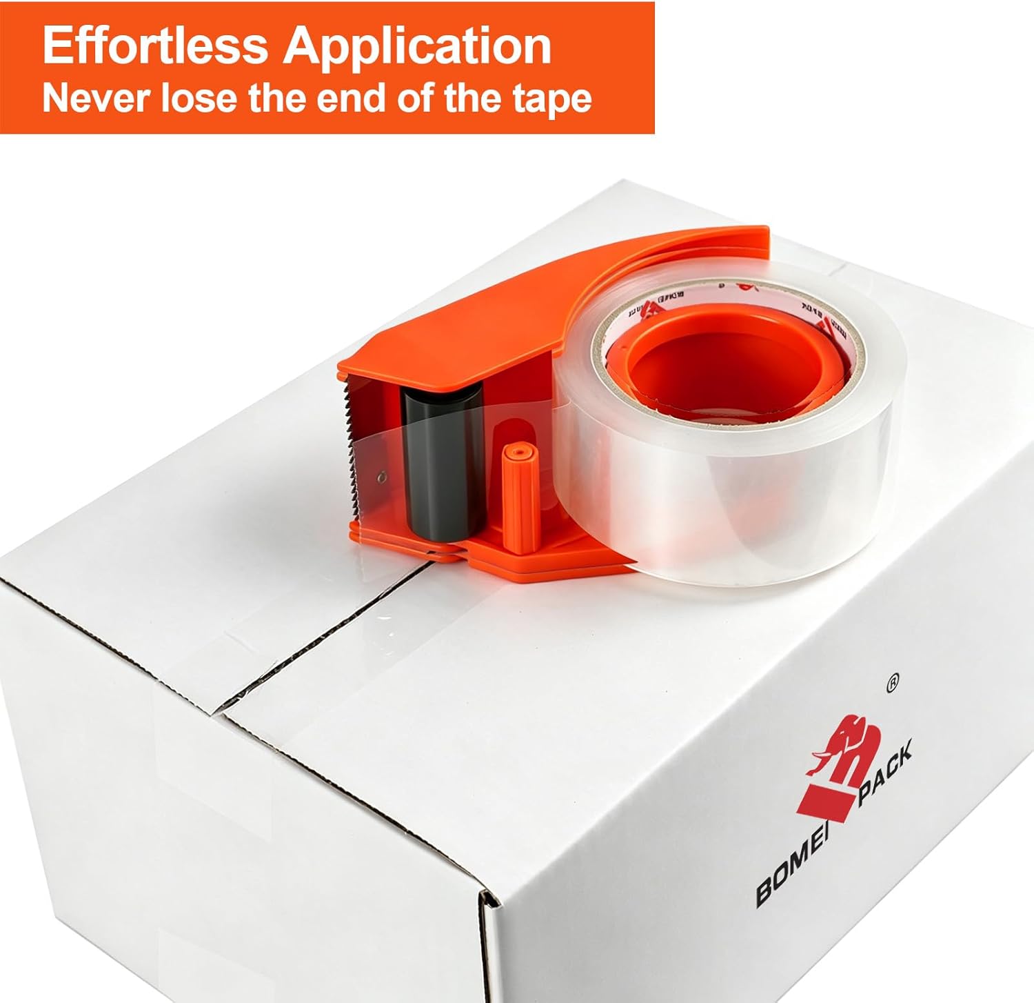 BOMEI PACK Heavy Duty Packing Tape with Dispenser 1.88'' x 66 YDs, Clear Box Tape for Packaging Shipping Moving Storage and Mailing, Strong Package Tape 12 Rolls + 2 Dispensers, Total 792 YDs