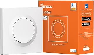 SONOFF Fusion Orb-ZBW1(ZBMINIR2-E) Zigbee 3.0 Smart Wandschalter, 1-fach Lichtschalter, Kompatibel mit Alexa, Google Home & Home Assistant, Smart Home Automation, 10A Last