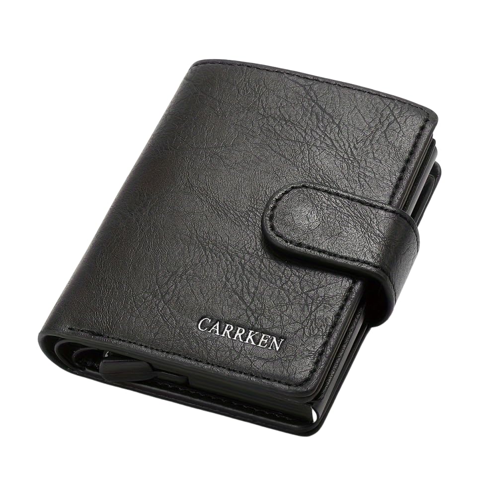 Men's Sleek Faux Leather Wallet - Large Capacity, Multifunctional Business Card Holder with Trendy Money Clip & Bucket Design - Gift for Him, Card Bag, Portable