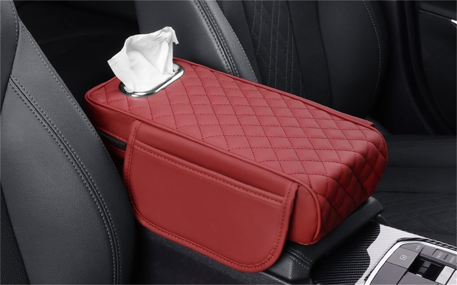 VECES Coussin D'accoudoir De Voiture Pour Volkswagen VW Touran II I (Type 5T 1T GP2) 2010-2017 2018 2019 2020 2021 2022, étanche Accoudoir Central Couvercle,Console Centrale Housse D'accoudoir,A