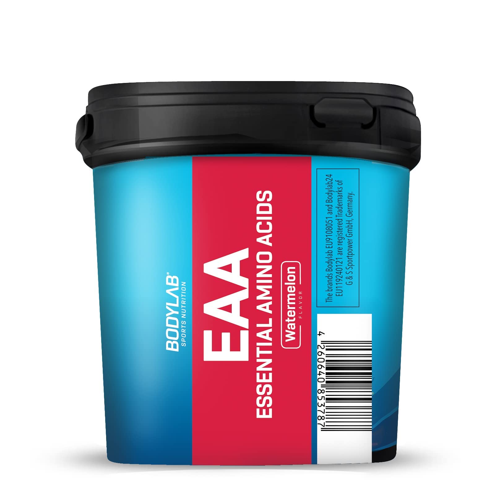 Bodylab24 EAA Essential Amino Acids Anguria 360g, 8 aminoacidi essenziali in alte dosi, tutti i BCAA & EAA inclusi, vitamina B6, EAA in polvere, delizioso gusto fruttato